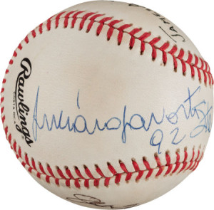 Pavarotti baseball - Heritage Auctions - Stan Musial collection