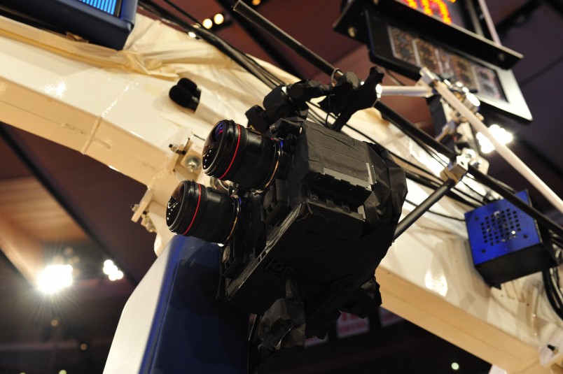Fox Sports and NextVR produced five games of last week’s Big East Men’s Basketball Tournament in VR. One of five VR cameras, pictured here, was placed on one of the baskets at Madison Square Garden.
