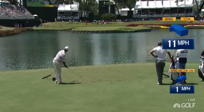 NBC is using Pinpoint ultrasound technology to measure wind speed and direction at the Players Championship.
