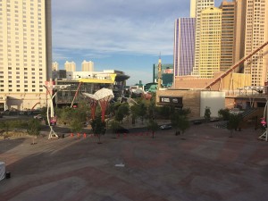 T-Mobile Arena's Toshiba Plaza -- flanked by the Monte Carlo and New York-New York hotels -- can host pre-game activities and outdoor concerts.