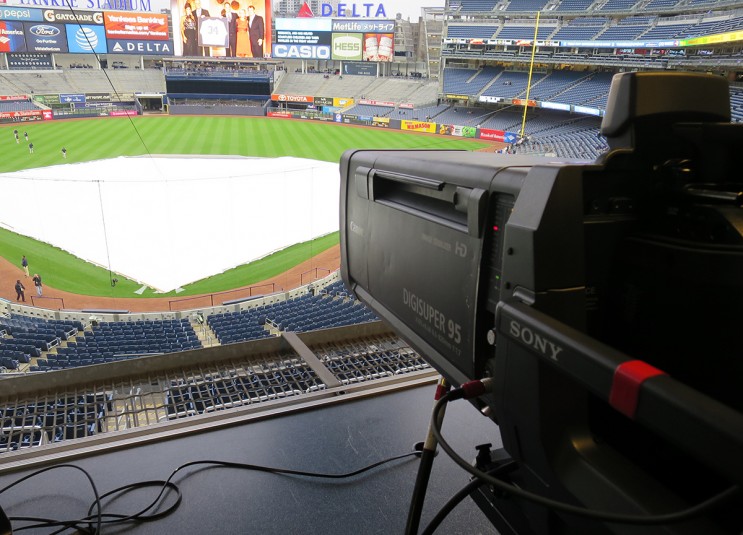 One of 10 Sony HDC-4300 cameras deployed by MLB Network at Yankee Stadium on May 6.