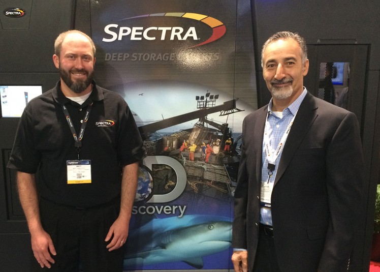 Spectra Logic Director of Hardware Engineering Matt Ninesling (left) and SVP Hossein ZiaShakeri 