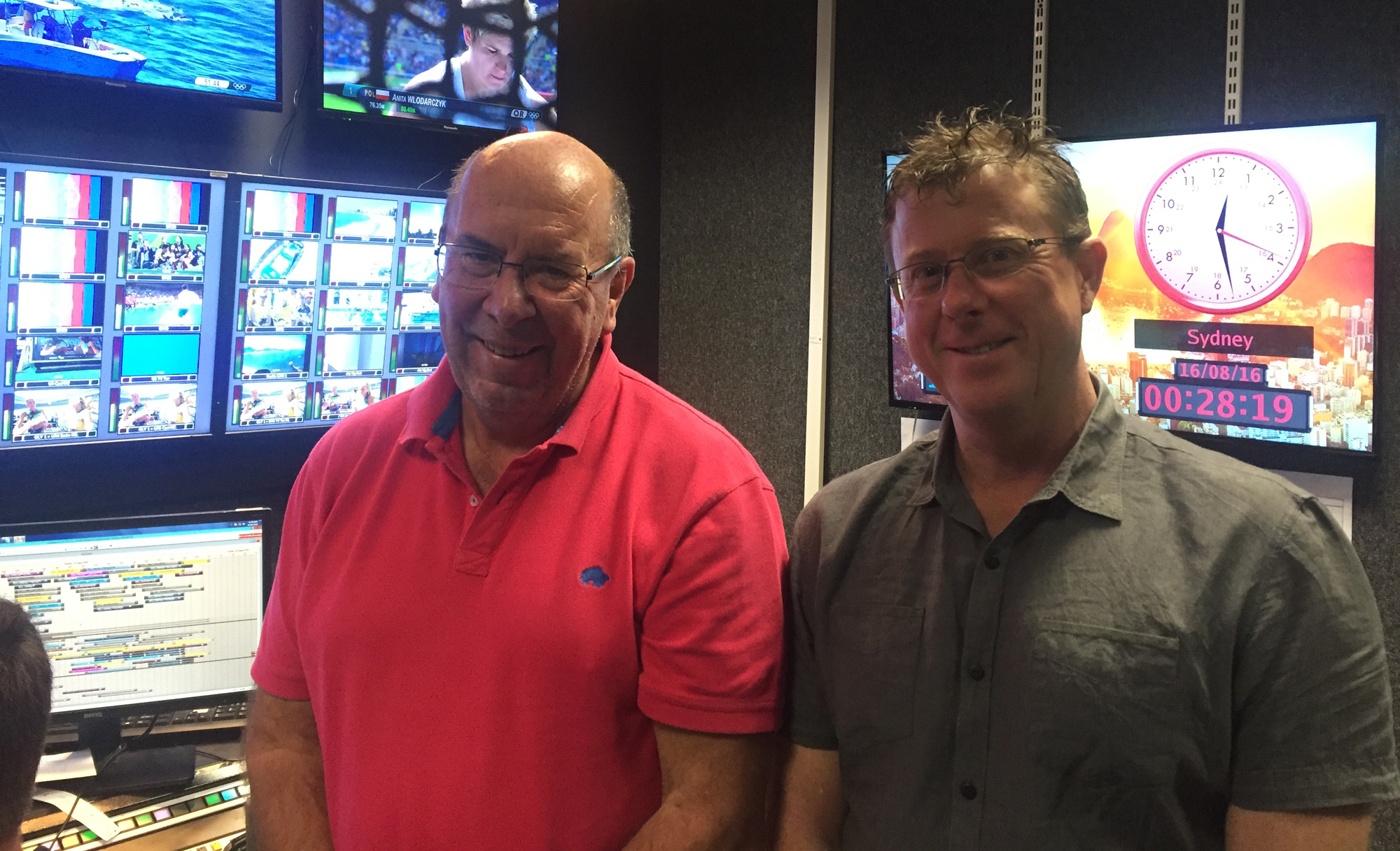 Seven Network's GM, Network Sport Cal Southey (left) and Network Telecommunications & IT Infrastructure Manager David Watts are leading the Australian network's Olympics operations at the IBC in Rio.