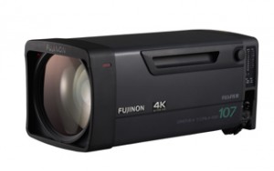 Fujinon's UA107x8.4 4K broadcast zoom lens has a zoom of 107x.