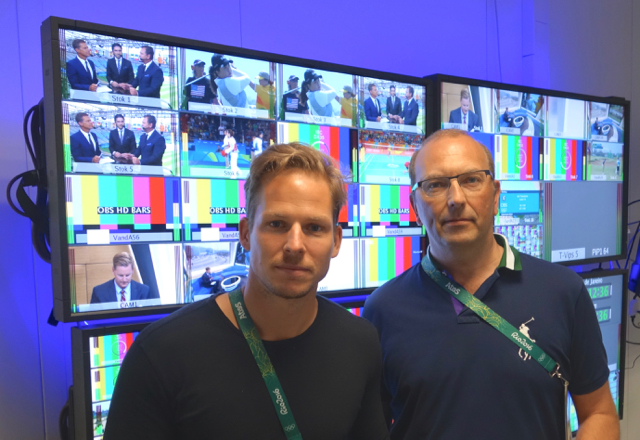 Joakim Ekstrand, Viasat Sweden, Olympics, production manager (left) and Mikael Krantz, NEP Sweden, technical producer, makes sure Sweden Olympic fans see their favorite athletes compete.