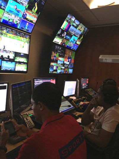 One of 20 control rooms at Globosat that relied on Vizrt Opus for Olympic production.