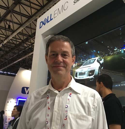 CTO of M&E Tom Burns at the Dell EMC booth at IBC 2016