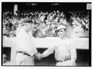 managers John McGraw of the Giants and Jake Stahl of the Red Sox at the 1912 World Series