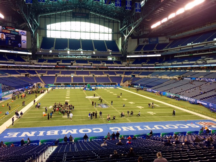 NFL Media has deployed more than 40 cameras throughout Lucas Oil Stadium for the Combine. 