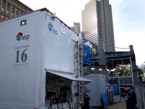 NEP SS16 is on hand at Super Bowl City for CBS Sports production needs.