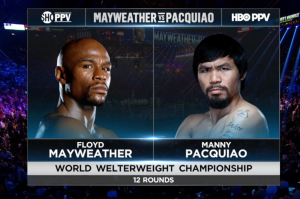 HBO and Showtime went for a simple, sleek look for its graphics package on last May's Pacquaio-Mayweather fight.