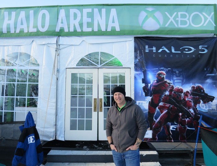 MLG producer Matt West outside the Gaming Shack at Buttermilk Mountain