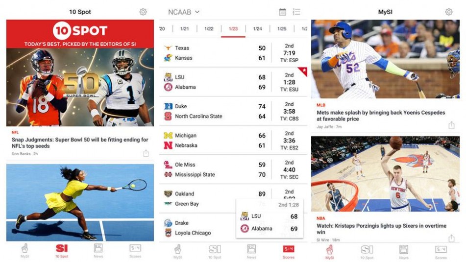 Sports Illustrated Launches New UltraCustomizable SI App