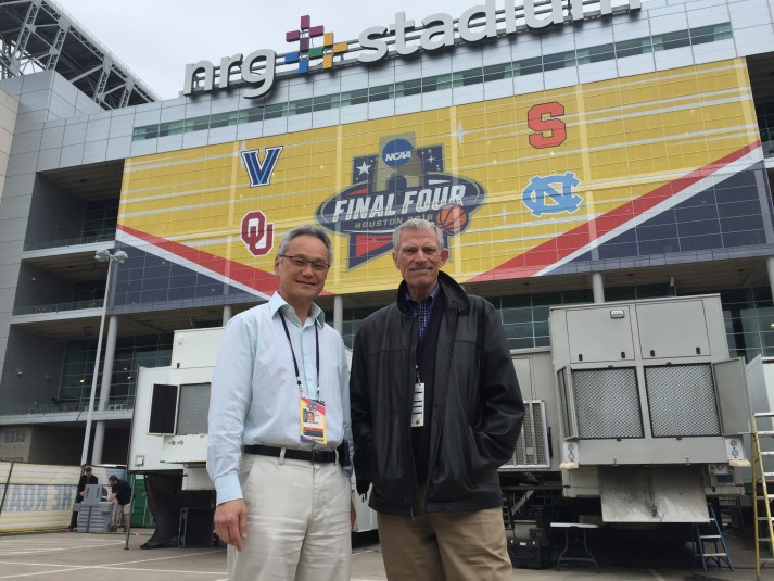 Turner Sports' Tom Sahara (left) and CBS Sports' Ken Aagaard where among those that collaborted on this weekend's Final Four.