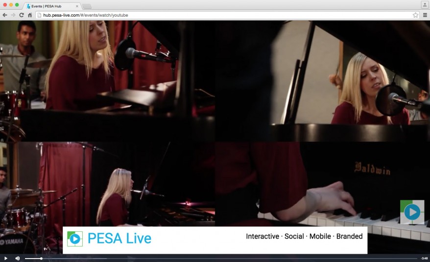 Now accessible by viewers through all major web browsers, the PESA Live interface features a quad-screen display. 
