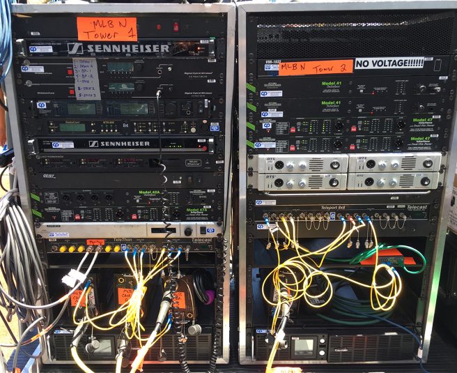 MLB Network worked with CP Communications to develop a portable fiber rack for its three-camera on-field set.