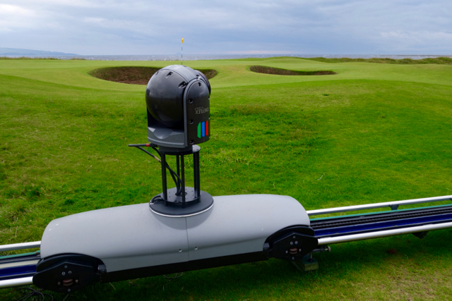 The railcam on hole 5 features a Cineflex gyrostabilized system.