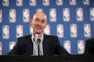 LAS VEGAS, NV - JULY 19: NBA Deputy Commissioner Adam Silver talks to the media during a press conference at the end of the Board of Governors' meeting on July 19, 2012 at the Encore Hotel in Las Vegas, Nevada. NOTE TO USER: User expressly acknowledges and agrees that, by downloading and/or using this photograph, User is consenting to the terms and conditions of the Getty Images License Agreement. Mandatory Copyright Notice: Copyright 2012 NBAE (Photo by Tom Donoghue/NBAE via Getty Images)