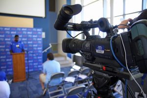 Middle Tennessee State University Athletic Communications is using JVC GY-HM850 ProHD cameras to provide live streaming coverage of its post-game press conferences.