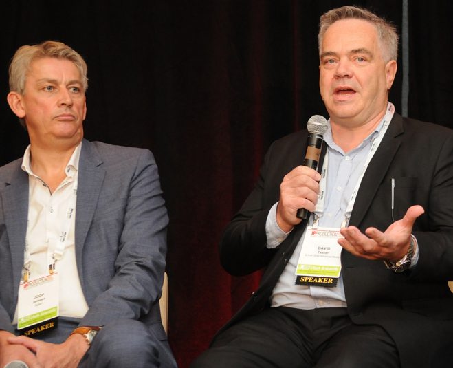 Aperi CEO Joop Janssen (left) and Snell Advanced Media’s David Tasker