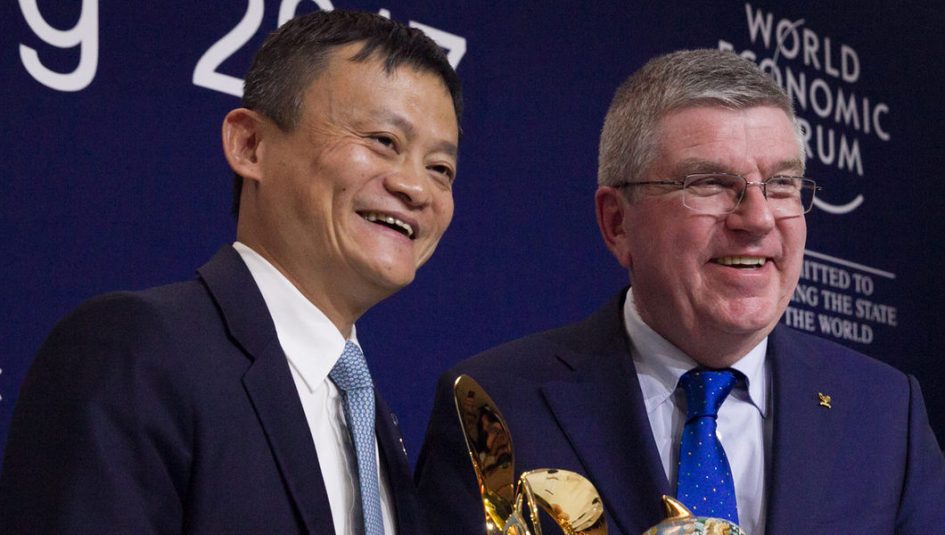 IOC President Thomas Bach (left) and Alibaba Group Founder and Executive Chairman Jack Ma