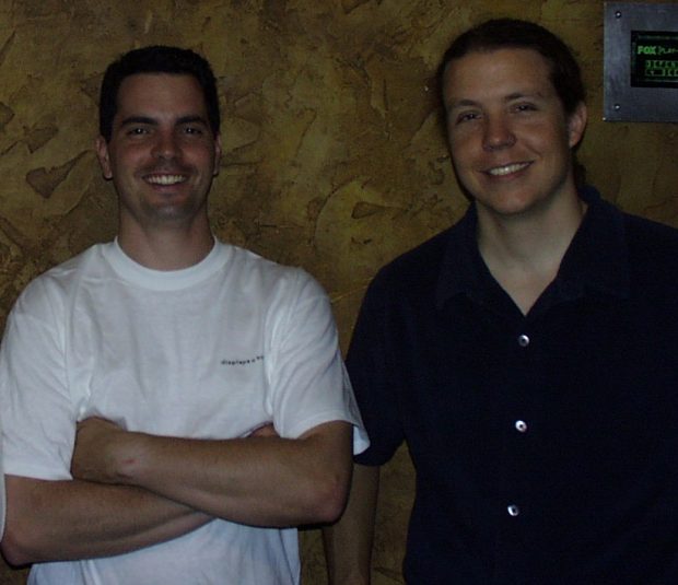 RCS founders Steven Heimbold (left) and Andrew Heimbold are all smiles in the Cahuenga Blvd. office circa 1999.