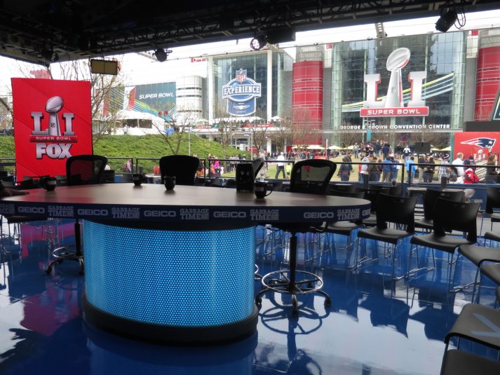Inside the Fox Sports alternate set at Discovery Green Park