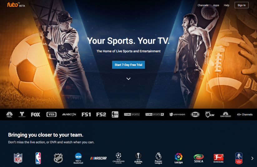 Priced at $35 a month, FuboTV offers mainstream cable channels in addition to sports.