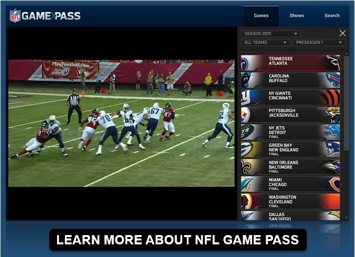 nfl game pass streaming