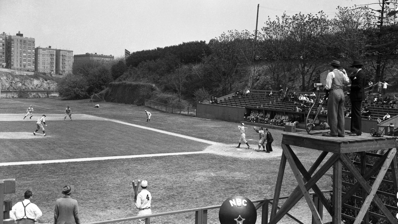 The first ever televised sport event in US history, Columbia-Princeton College Baseball. (NBC)