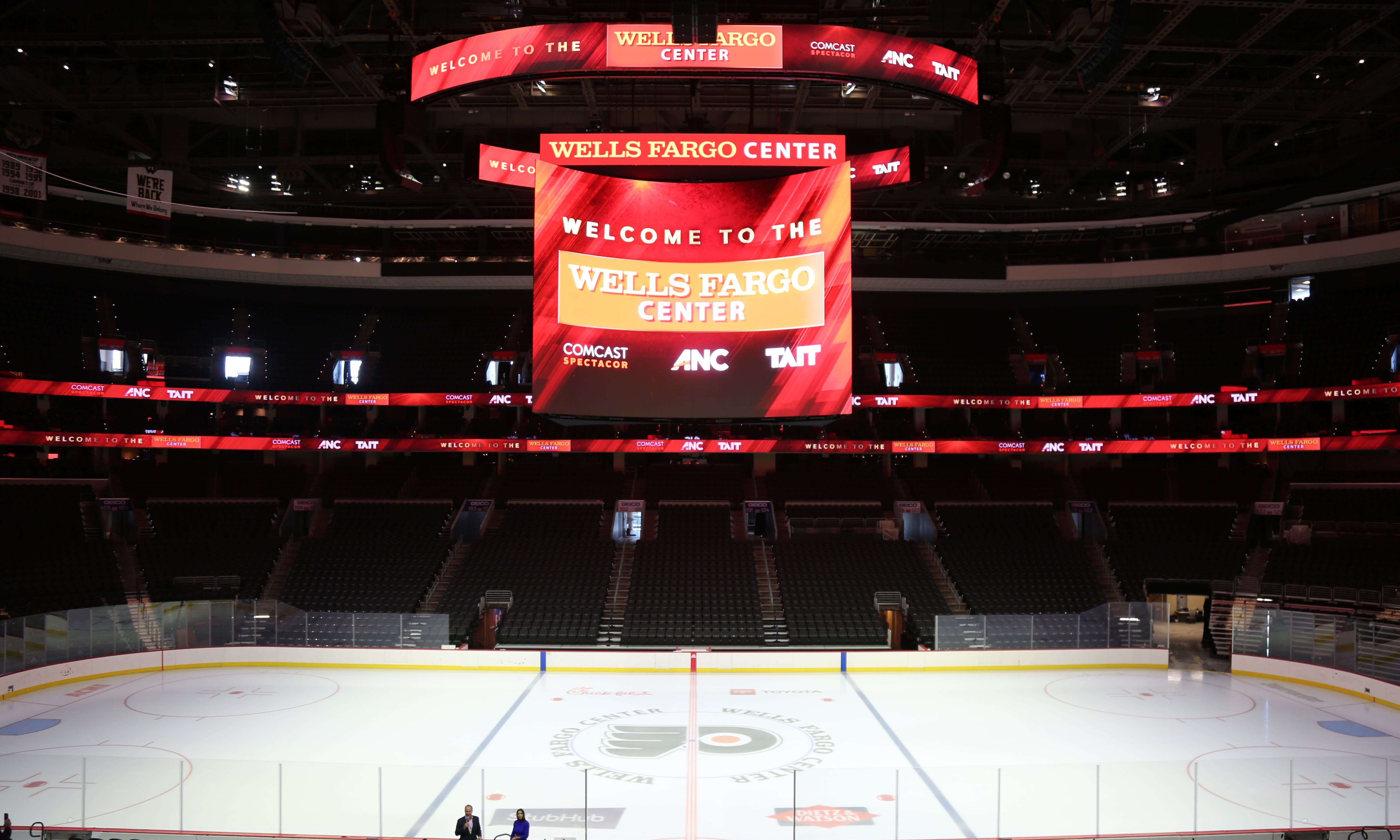 The Humongous Big Scoreboard is Being Installed at the Wells Fargo Center -  Crossing Broad