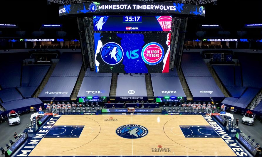 On the Hardwood: Minnesota Timberwolves Feature On-Court Media Day With  Drone Flyover at Target Center