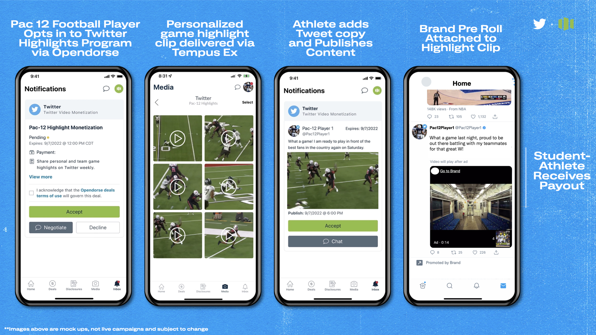 Datter Hovedsagelig Ordliste Twitter, Opendorse Expand NIL Partnership to Help Student-Athletes Monetize  In-Game Highlights