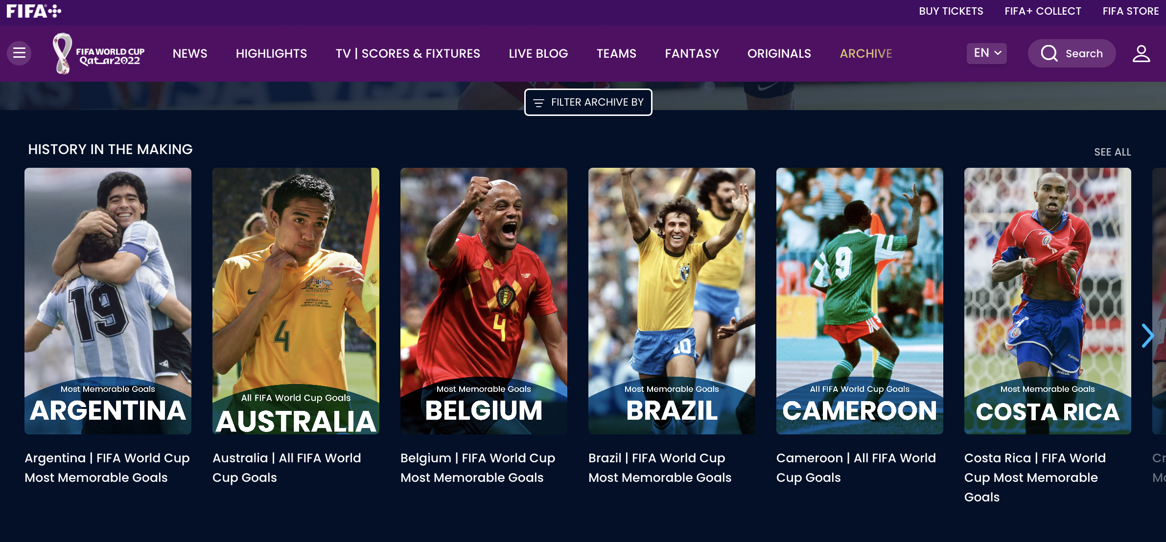 fifa world cup live website