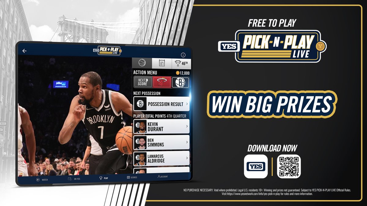 Simplebet and YES Networks Revolutionary “Pick-N-Play Live” Returns for Brooklyn Nets Games on YES Apps with Expanded Markets