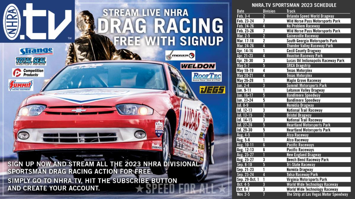 NHRA To Stream 37 Lucas Oil Drag Racing Series Races for Free in 2023, Starting This Weekend in Orlando